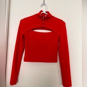 Divided by H&M- Red sexy long-sleeved cut out top. Size small